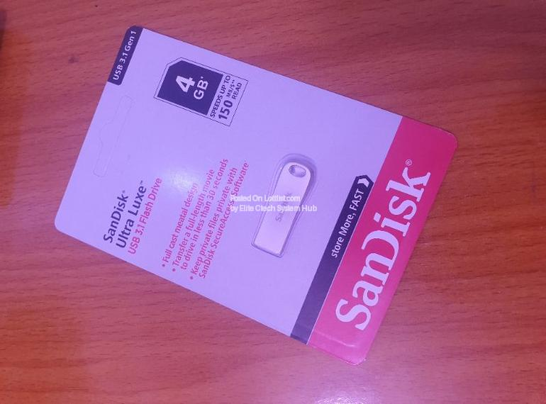 4 GB Original SanDisk Ultra Luxe USB 3.1 Flash Drive